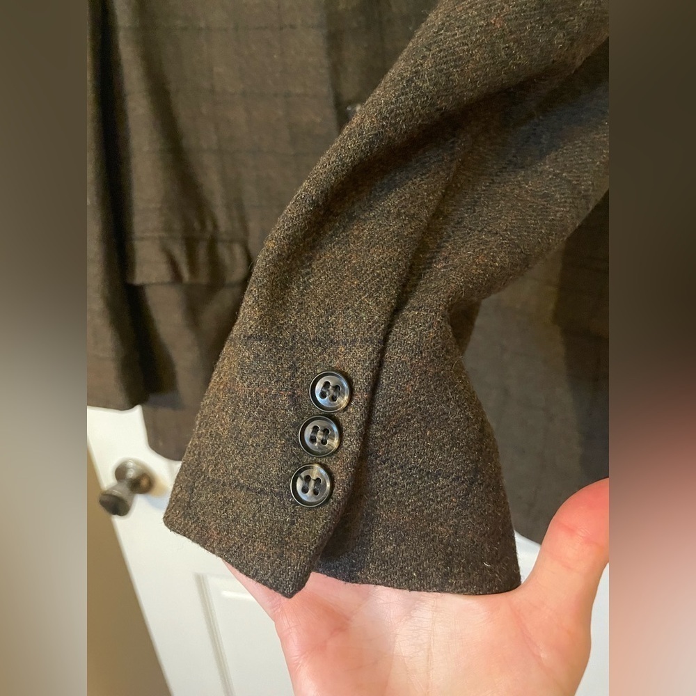 Vintage MEISTERKLASSE Sport Coat Size 46R Chocolate Brown Wool Blazer Jacket - Picture 2 of 9